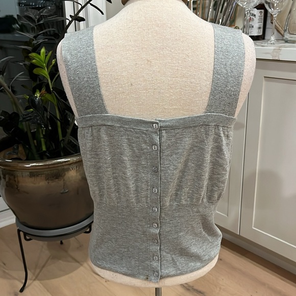 EUC Maxmara Sportmax Soft grey sleeveless sweater buttons in back. - Picture 3 of 7